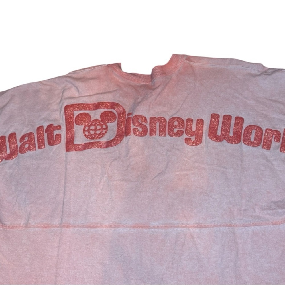 Walt Disney World Official Ombré Pink Glitter Size M 100% Cotton Spirit Jersey - Picture 5 of 9